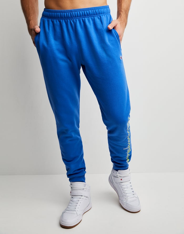 Champion Mens Joggers NZ - Powerblend Fleece Chasing Waves Blue ( 7824-EWXTF )